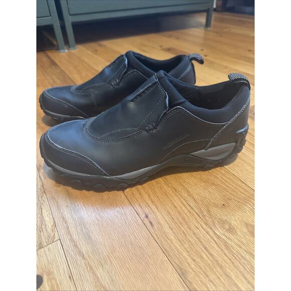 Merrell Bellot Moc Black Leather Slip On Hiking Shoes Mens Sz 8.5 main image 5